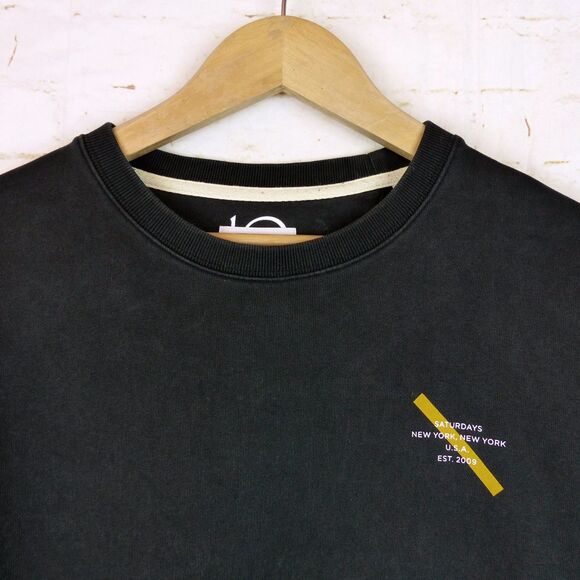 Saturdays New York Sweatshirt Mens XL Black Bowery Gotham Slash Logo 2009 Skate - Picture 1 of 14